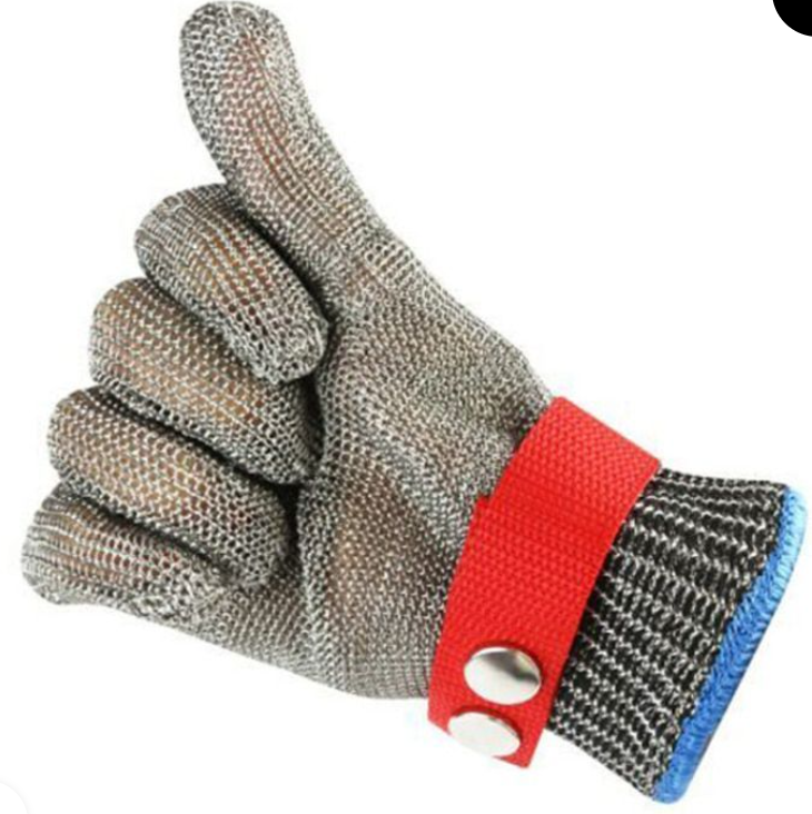 Cut-resistant gloves Stainless steel grade 5 steel wire plus PE steel ring iron gloves Cut-resistant metal slaughter and repair carpentry