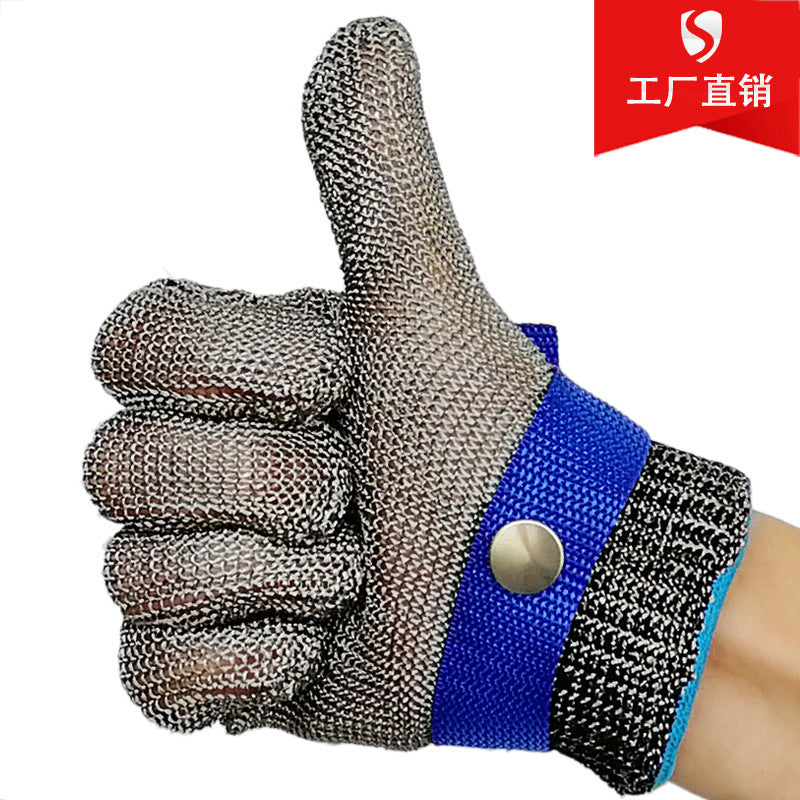 Cut-resistant gloves Stainless steel grade 5 steel wire plus PE steel ring iron gloves Cut-resistant metal slaughter and repair carpentry