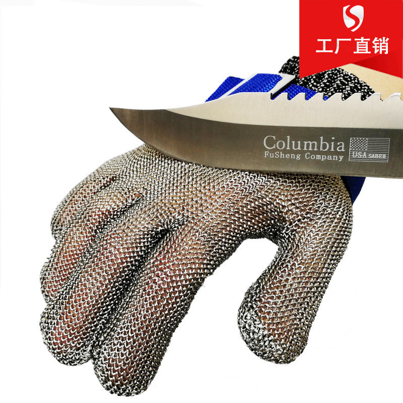 Cut-resistant gloves Stainless steel grade 5 steel wire plus PE steel ring iron gloves Cut-resistant metal slaughter and repair carpentry