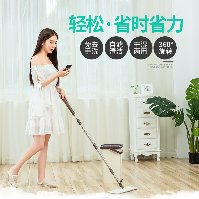 Hand-free mop bucket rotating mop double drive household stainless steel hand pressure mop mop mop bucket mopping bucket