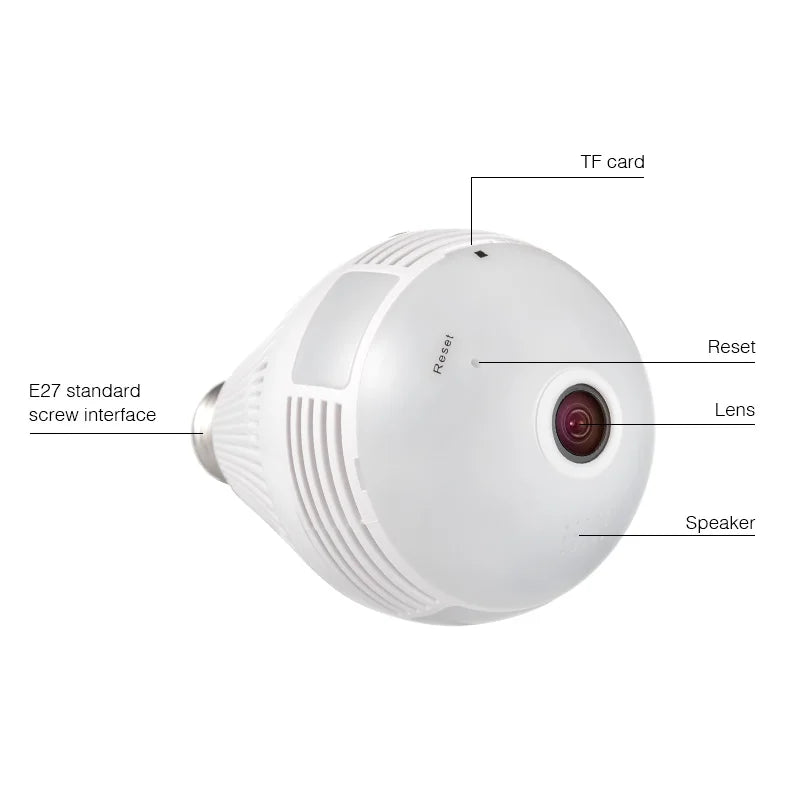 New model - LED Light 960P Wireless Panoramic Home Security WiFi CCTV Fisheye Bulb Lamp IP Camera 360 Degree Home Security Burglar