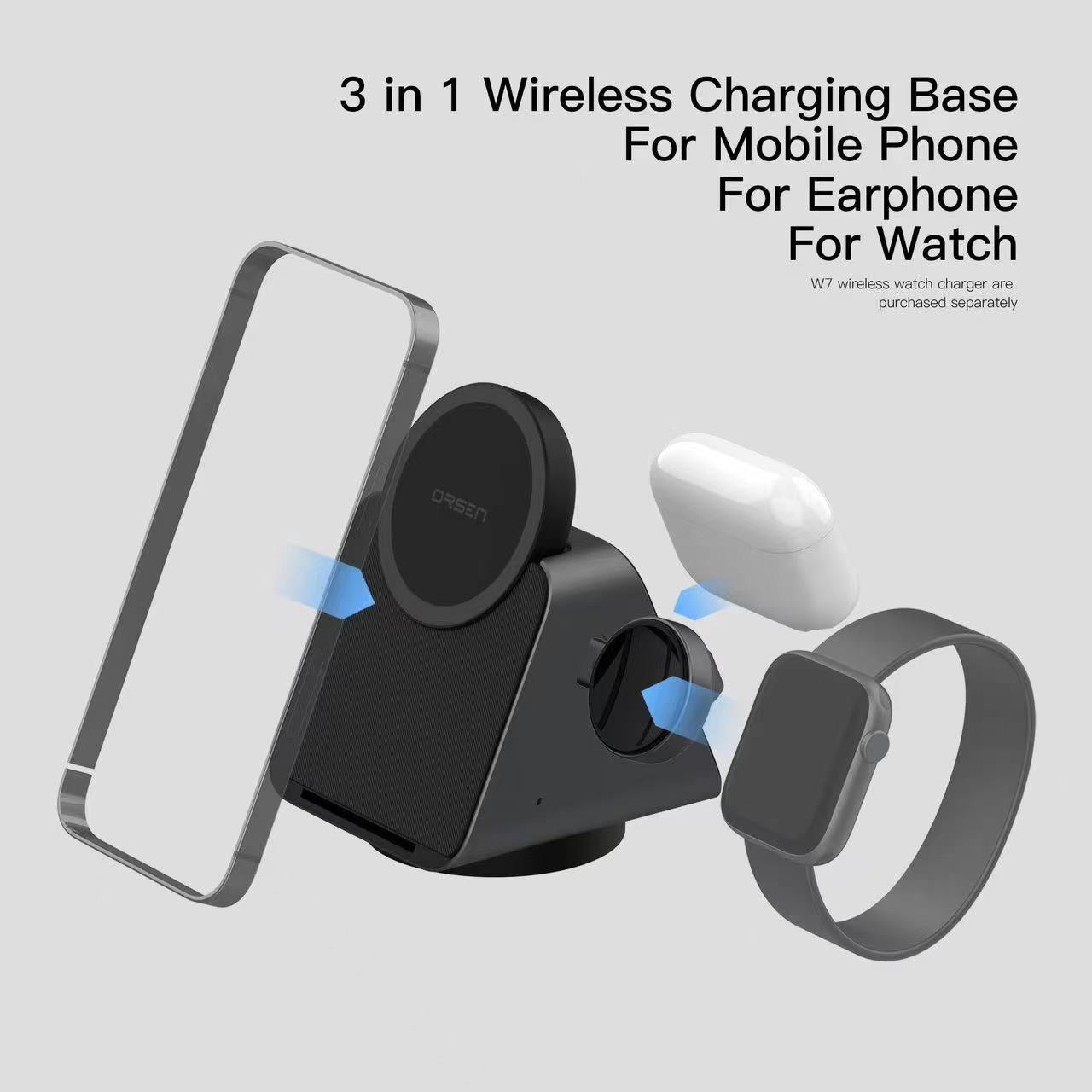 ORSEN: W8 Wireless 3in1 Charging wireless charging