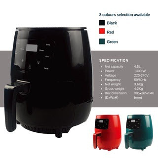 Air fryer 6L household black electric air touch large capacity automatic power off oil-free air fryer