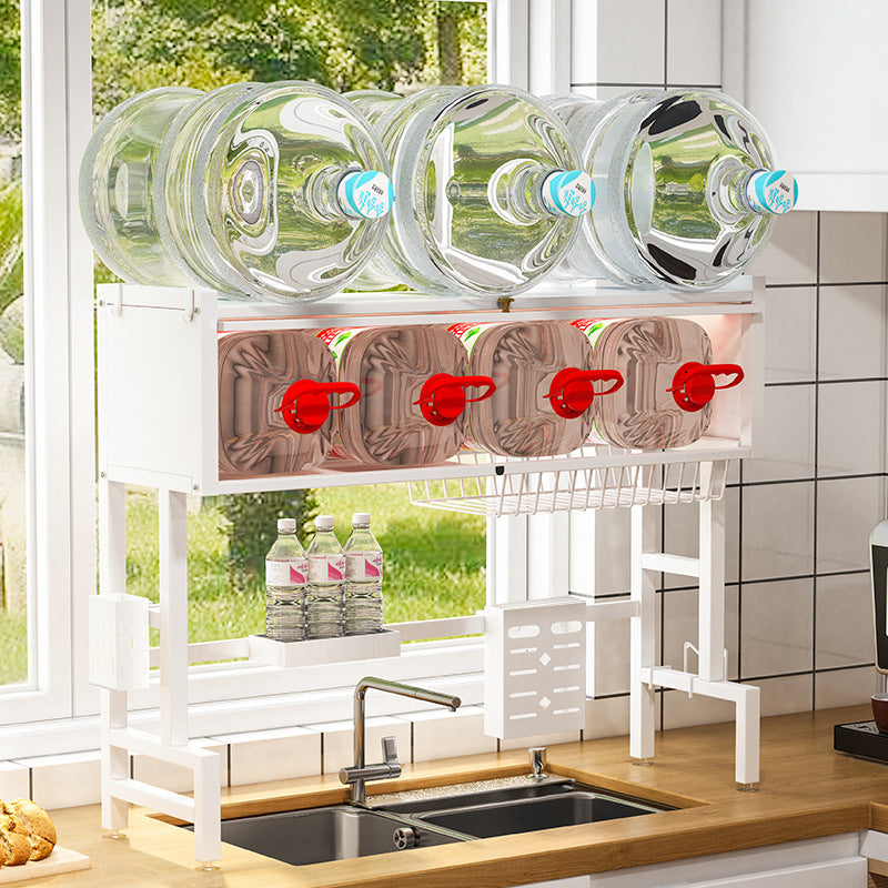 Kitchen sink rack household dish storage sink sink dustproof cupboard with door multifunctional rack