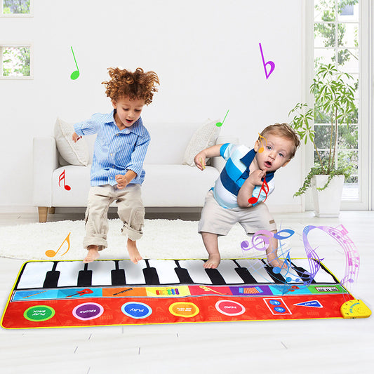 148*60cm children's oversized piano music blanket baby dancing blanket music carpet piano play mat cross-border