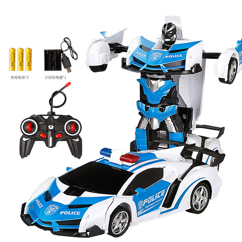 Charging deformation toy remote control car children's toy racing boy remote control deformation robot simulation model sports car