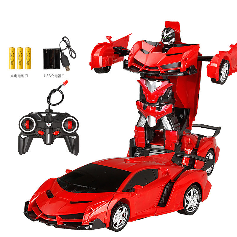 Charging deformation toy remote control car children's toy racing boy remote control deformation robot simulation model sports car