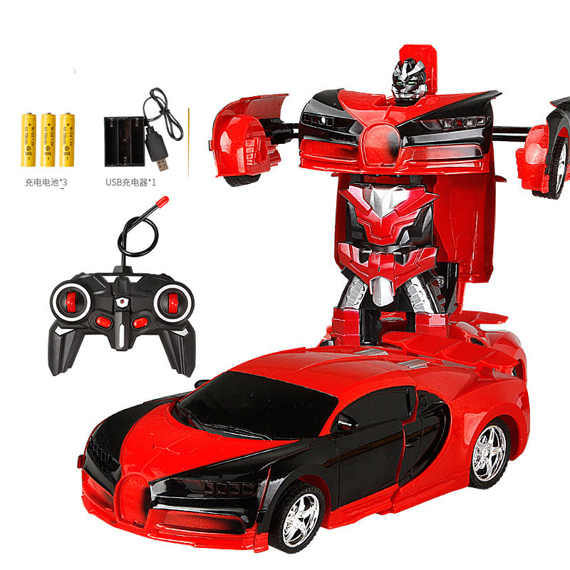 Charging deformation toy remote control car children's toy racing boy remote control deformation robot simulation model sports car