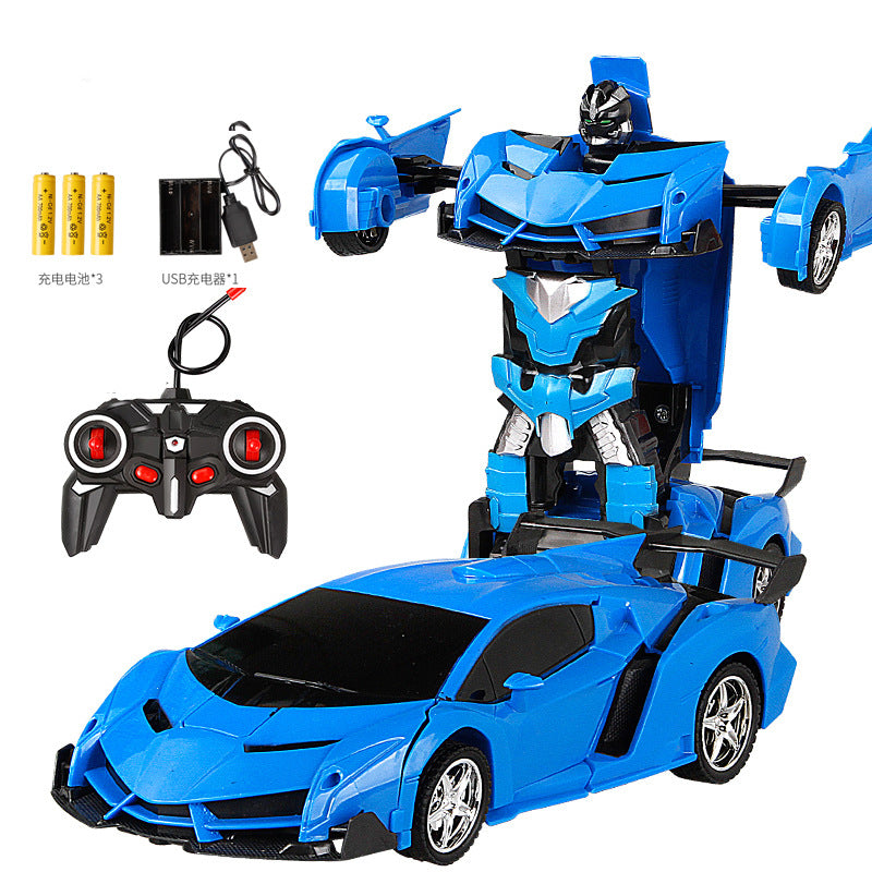 Charging deformation toy remote control car children's toy racing boy remote control deformation robot simulation model sports car