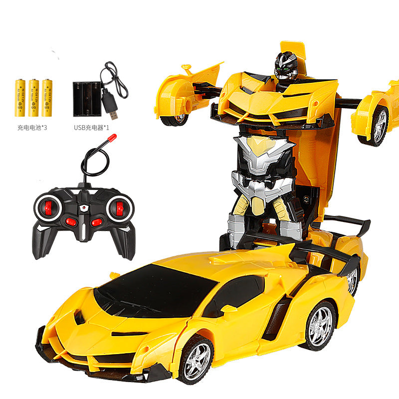 Charging deformation toy remote control car children's toy racing boy remote control deformation robot simulation model sports car