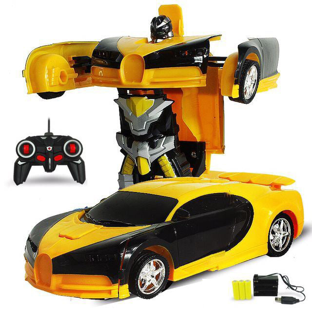 Charging deformation toy remote control car children's toy racing boy remote control deformation robot simulation model sports car