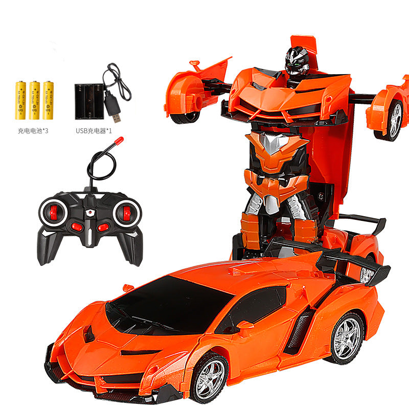 Charging deformation toy remote control car children's toy racing boy remote control deformation robot simulation model sports car