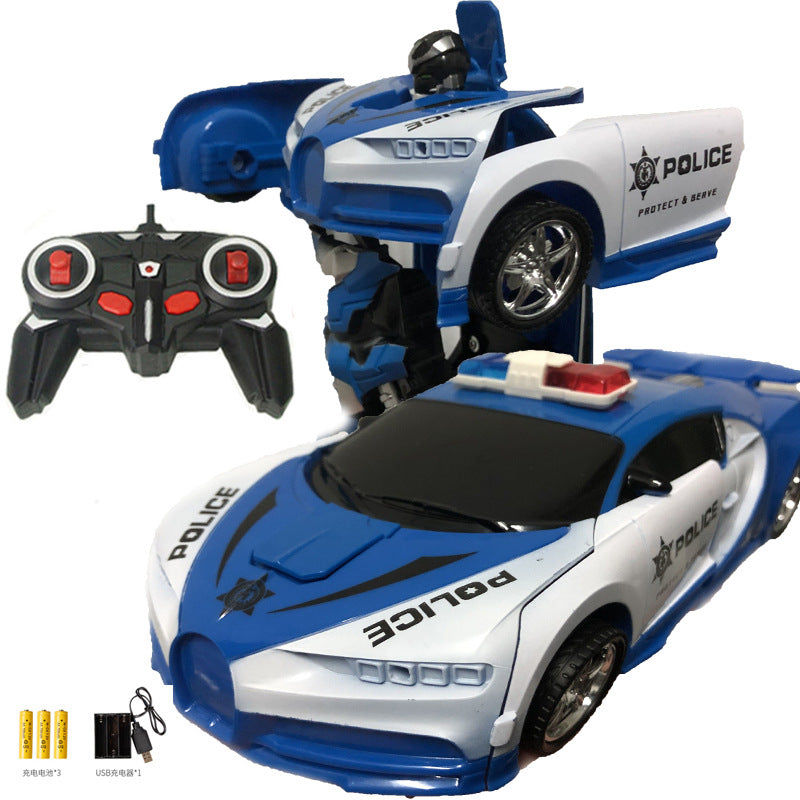 Charging deformation toy remote control car children's toy racing boy remote control deformation robot simulation model sports car