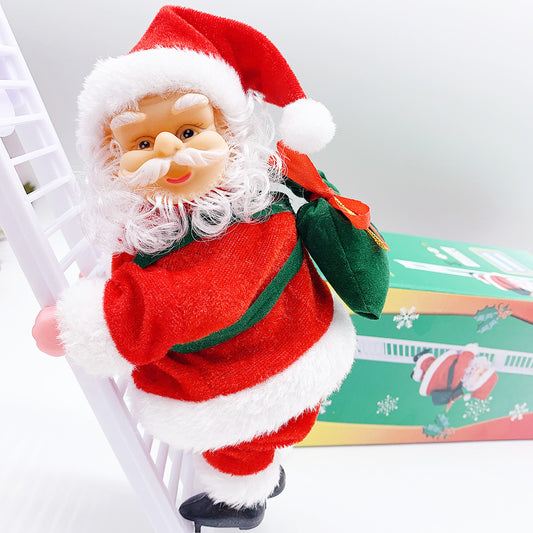 Santa Claus Climbing Ladder