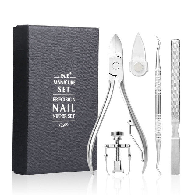 Nail groove pliers stainless steel nail clipper set gray thick curled nail ingrown toenail eagle beak pliers toe trimming dead skin pliers nail picker