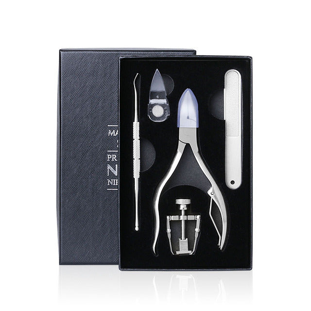 Nail groove pliers stainless steel nail clipper set gray thick curled nail ingrown toenail eagle beak pliers toe trimming dead skin pliers nail picker