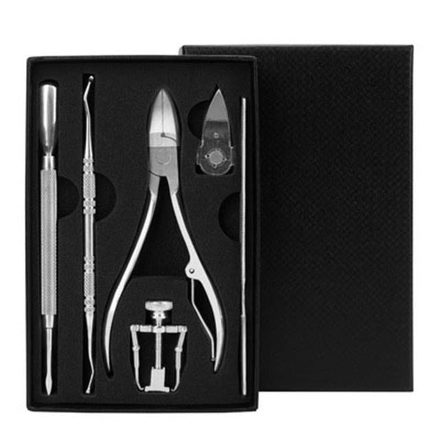 Nail groove pliers stainless steel nail clipper set gray thick curled nail ingrown toenail eagle beak pliers toe trimming dead skin pliers nail picker