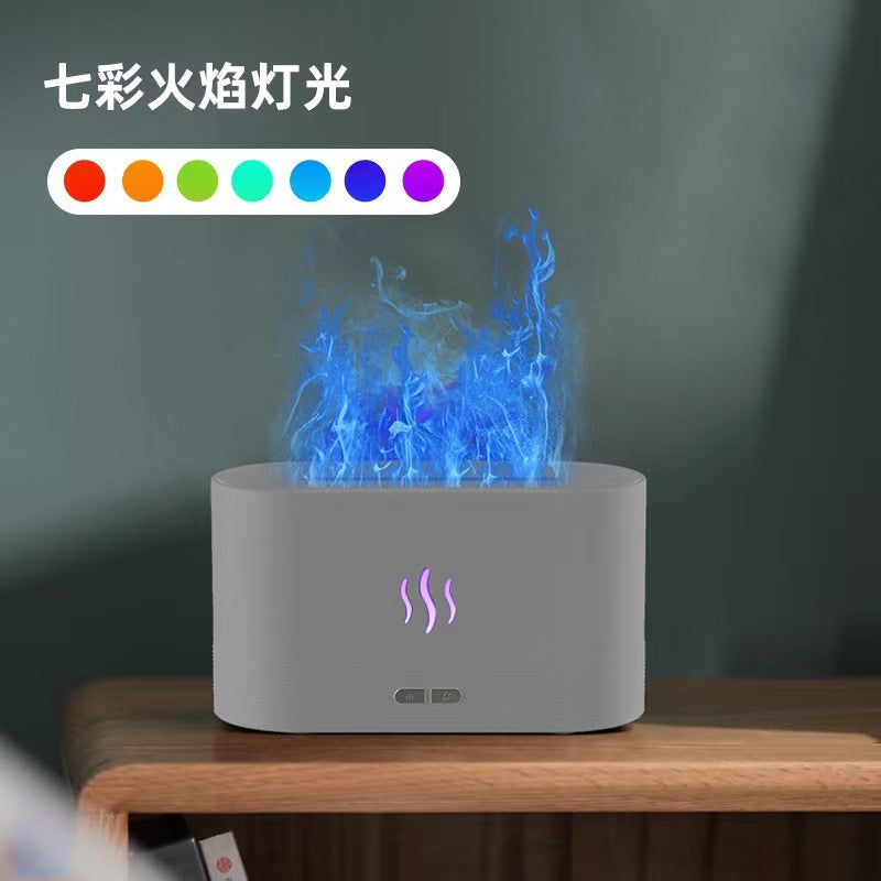 23 New Desktop Colorful Simulation Flame Aromatherapy Machine Home Hotel USB Air Humidifier Aromatherapy Machine Cross-Border