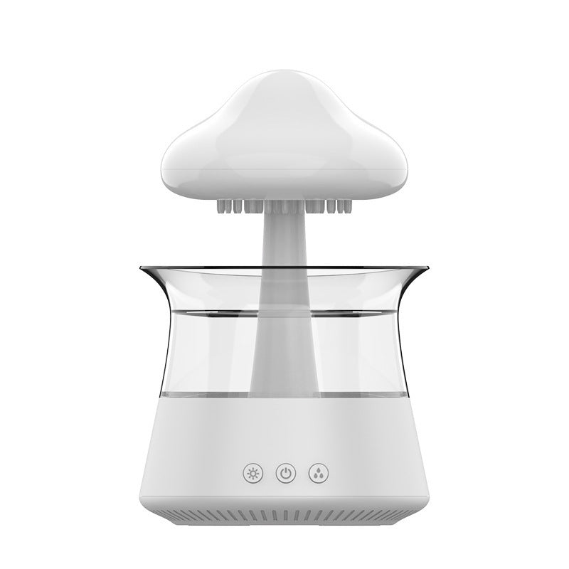 Mushroom Cloud Humidifier Household Heavy Fog Volume Capacity Household Bedroom Lamp Rain Drops Cross-Border Wood Grain Essential Oil Aromatherapy Machine