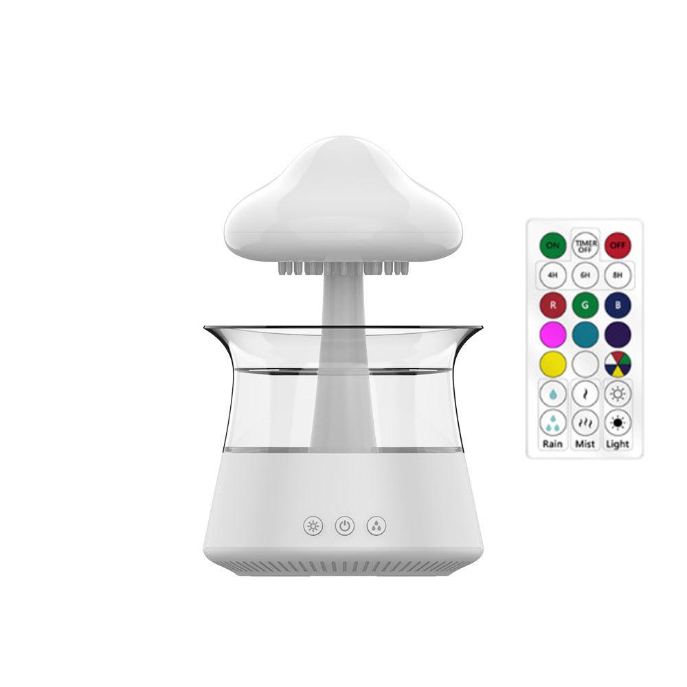 Mushroom Cloud Humidifier Household Heavy Fog Volume Capacity Household Bedroom Lamp Rain Drops Cross-Border Wood Grain Essential Oil Aromatherapy Machine