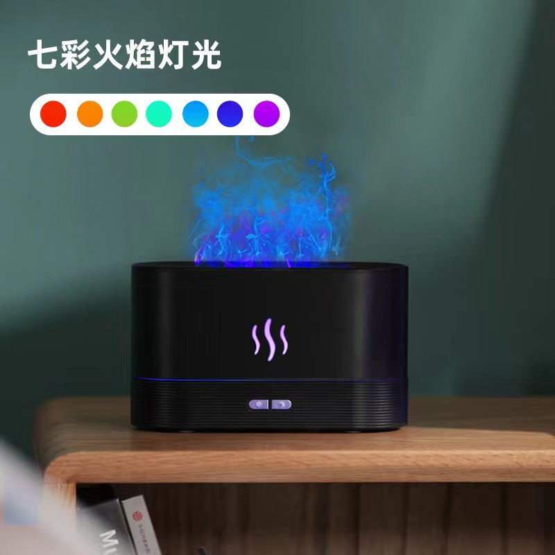 23 New Desktop Colorful Simulation Flame Aromatherapy Machine Home Hotel USB Air Humidifier Aromatherapy Machine Cross-Border